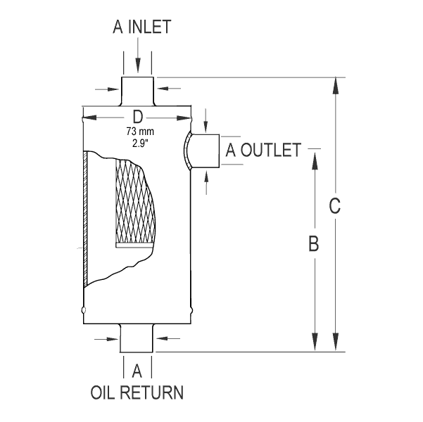 Model 131 Hermetic Oil Separator Schematic