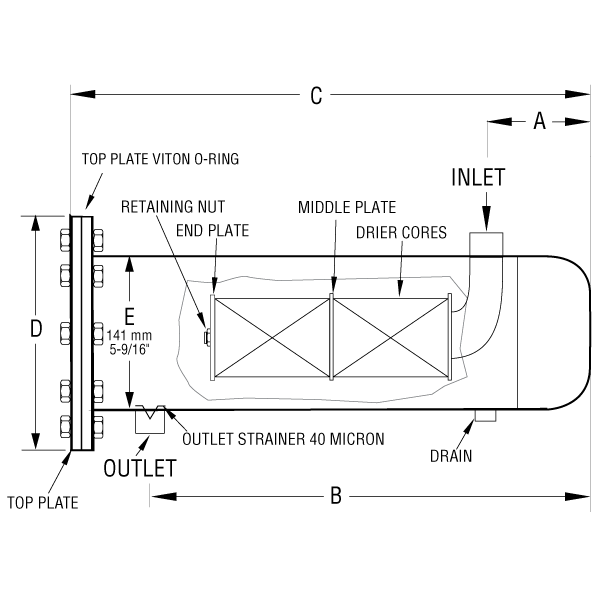 Model 48-2 Filter/Drier Shell